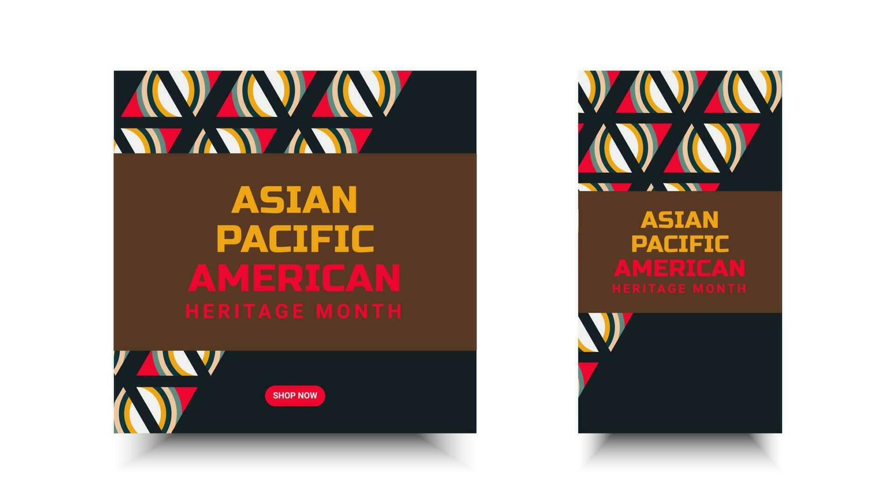 Asian American and Pacific Islander Heritage Month. Vector social media for ads, banner, card, poster, background.