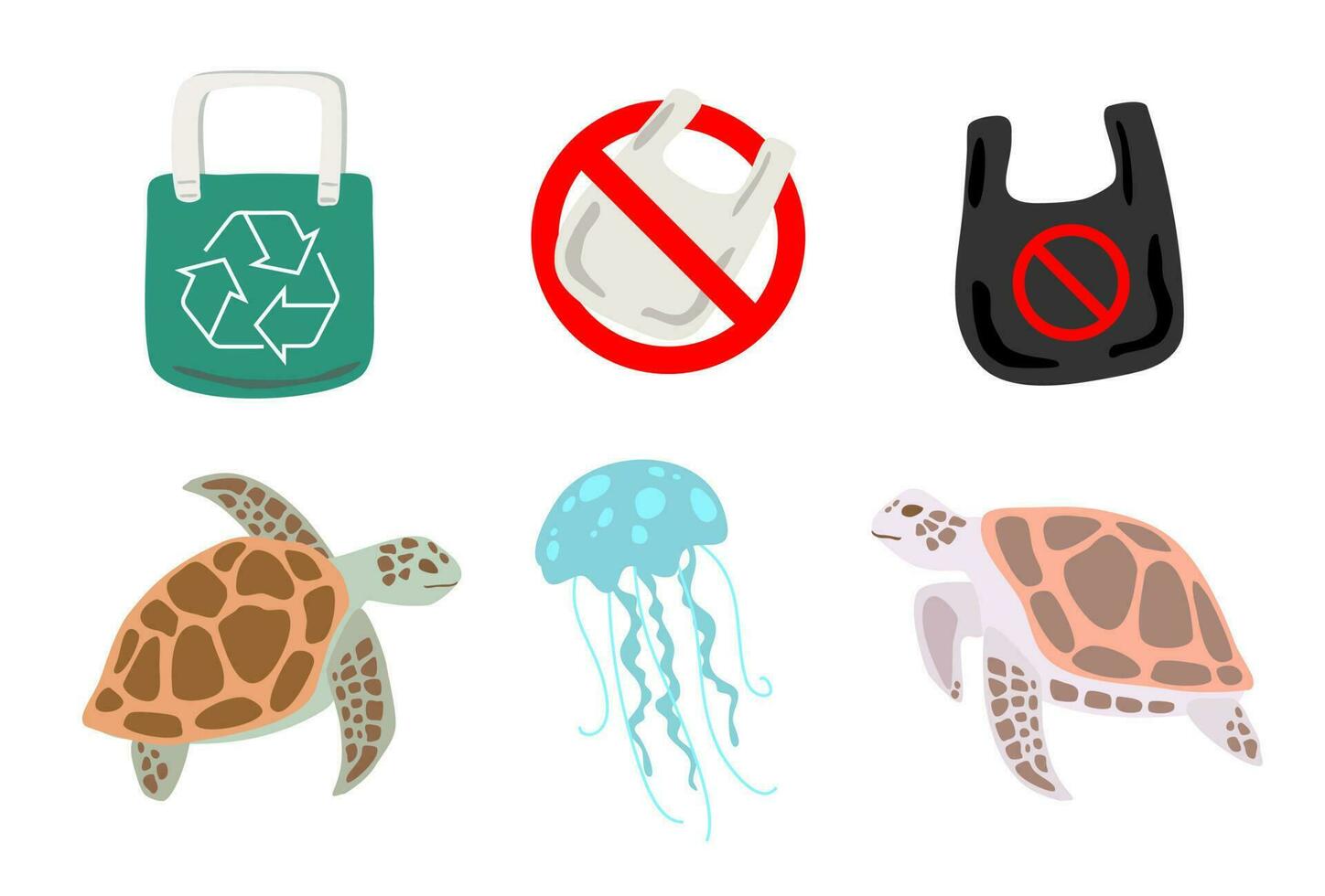 Stop using plastic bags for the environment. vector