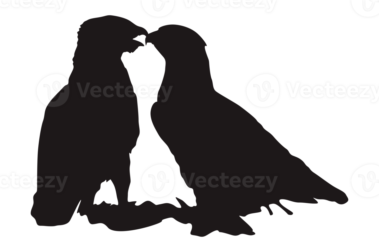 Animal - Perched Couple Eagle Silhouette png