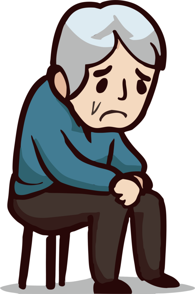 Old person is lonely png graphic clipart design