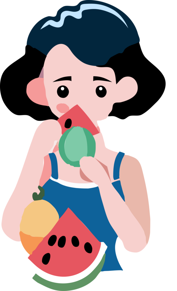 mensen is aan het eten zomer fruit PNG grafisch clip art ontwerp