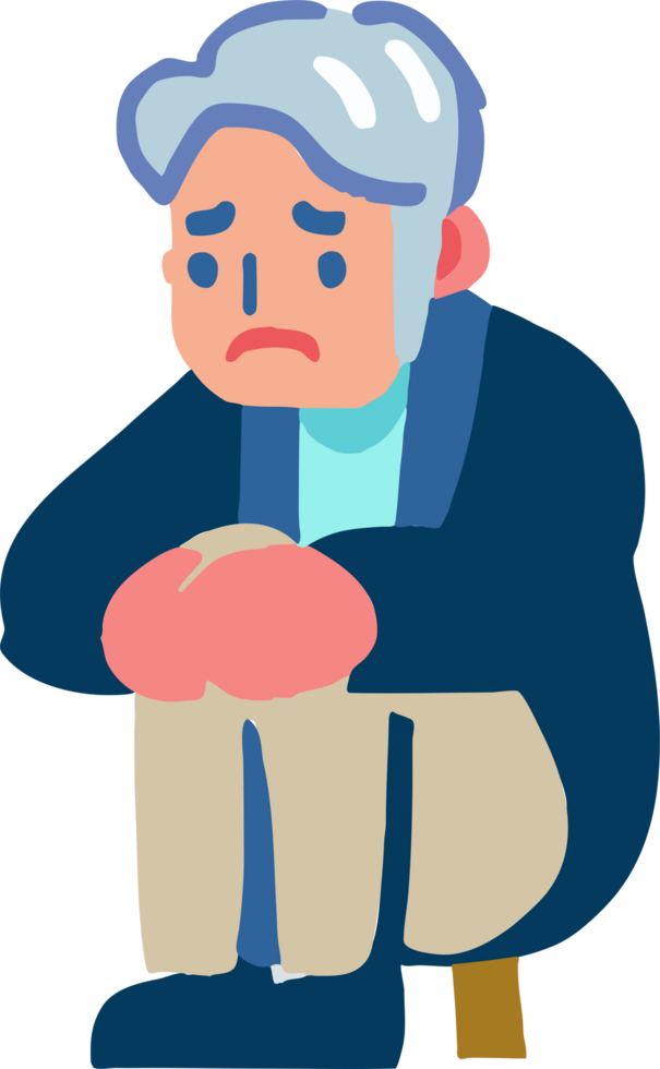 Old person is lonely png graphic clipart design