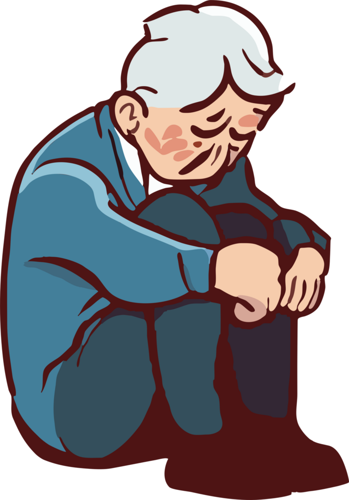 velho pessoa é solitário png gráfico clipart Projeto