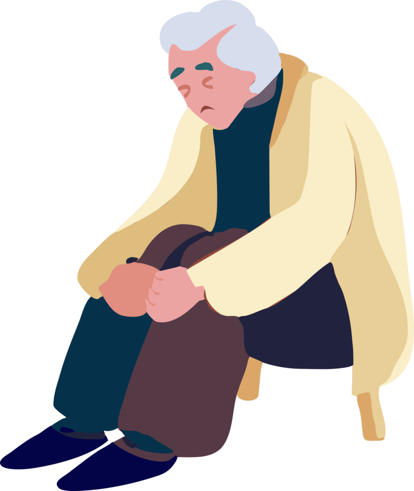 Old person is lonely png graphic clipart design