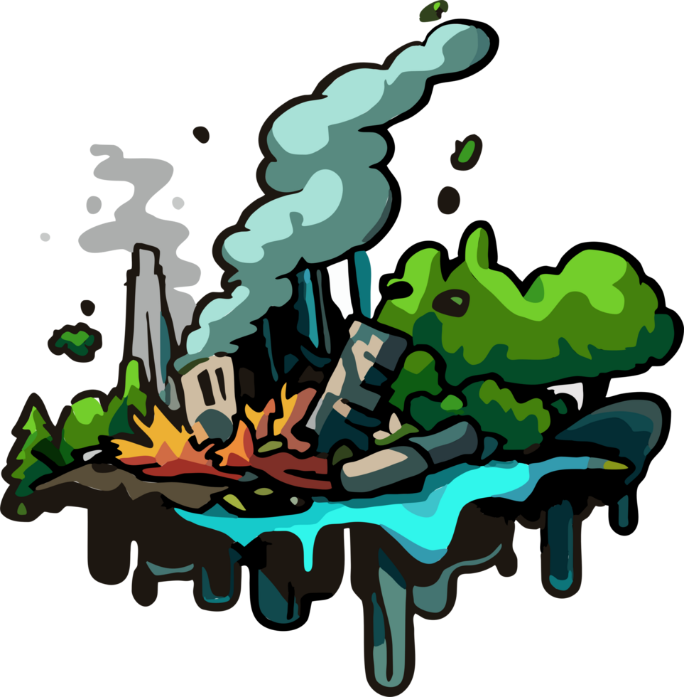 Environmental damage png graphic clipart design