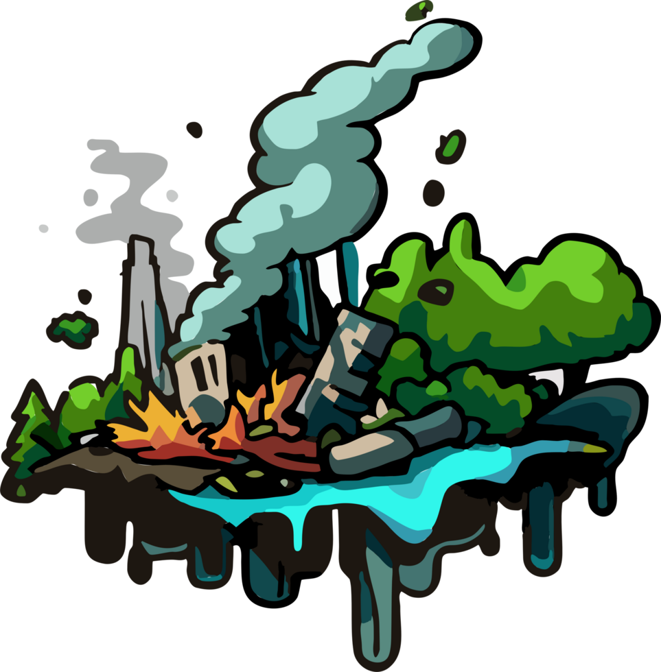 Environmental damage png graphic clipart design