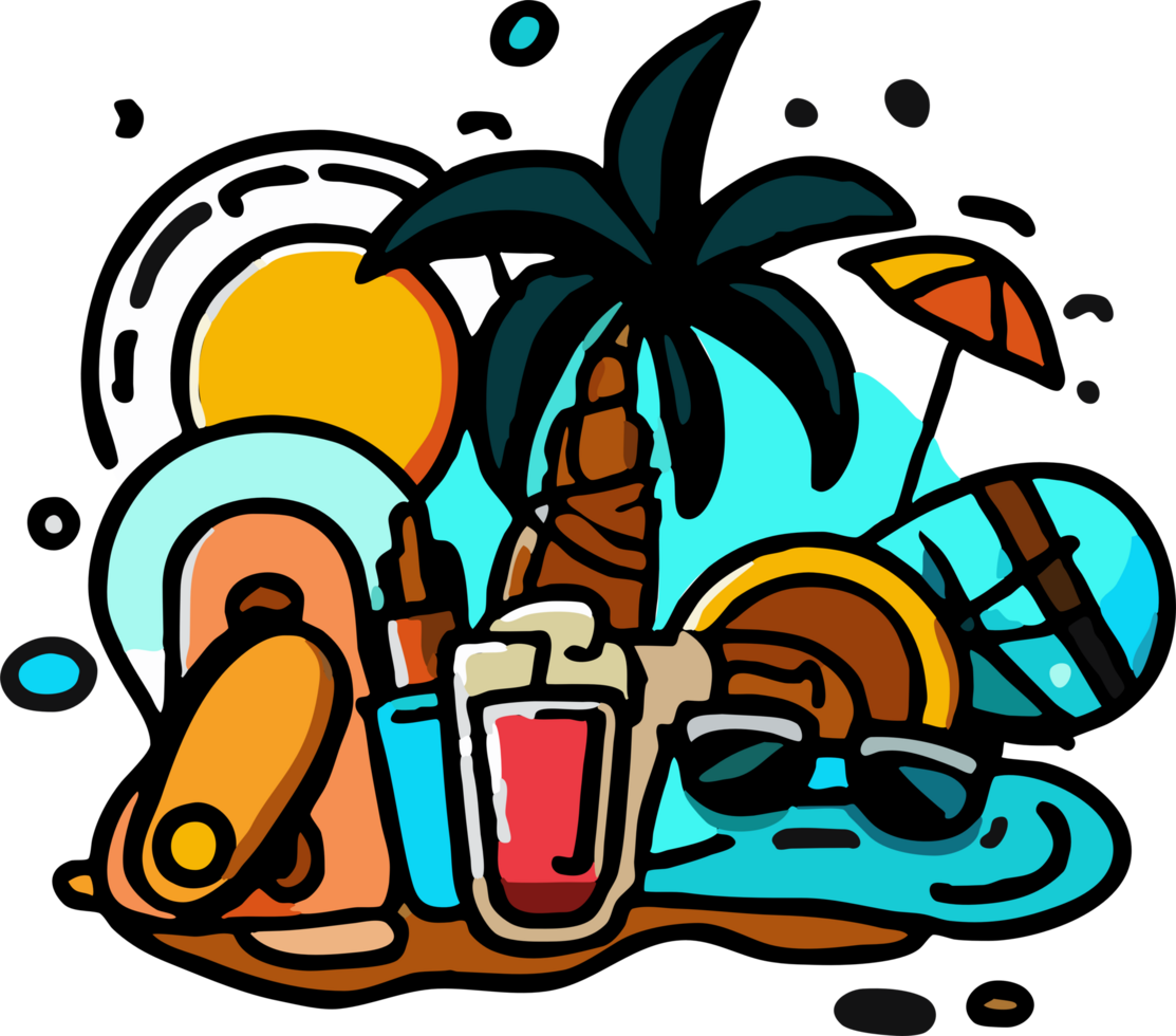 summer vacation png graphic clipart design