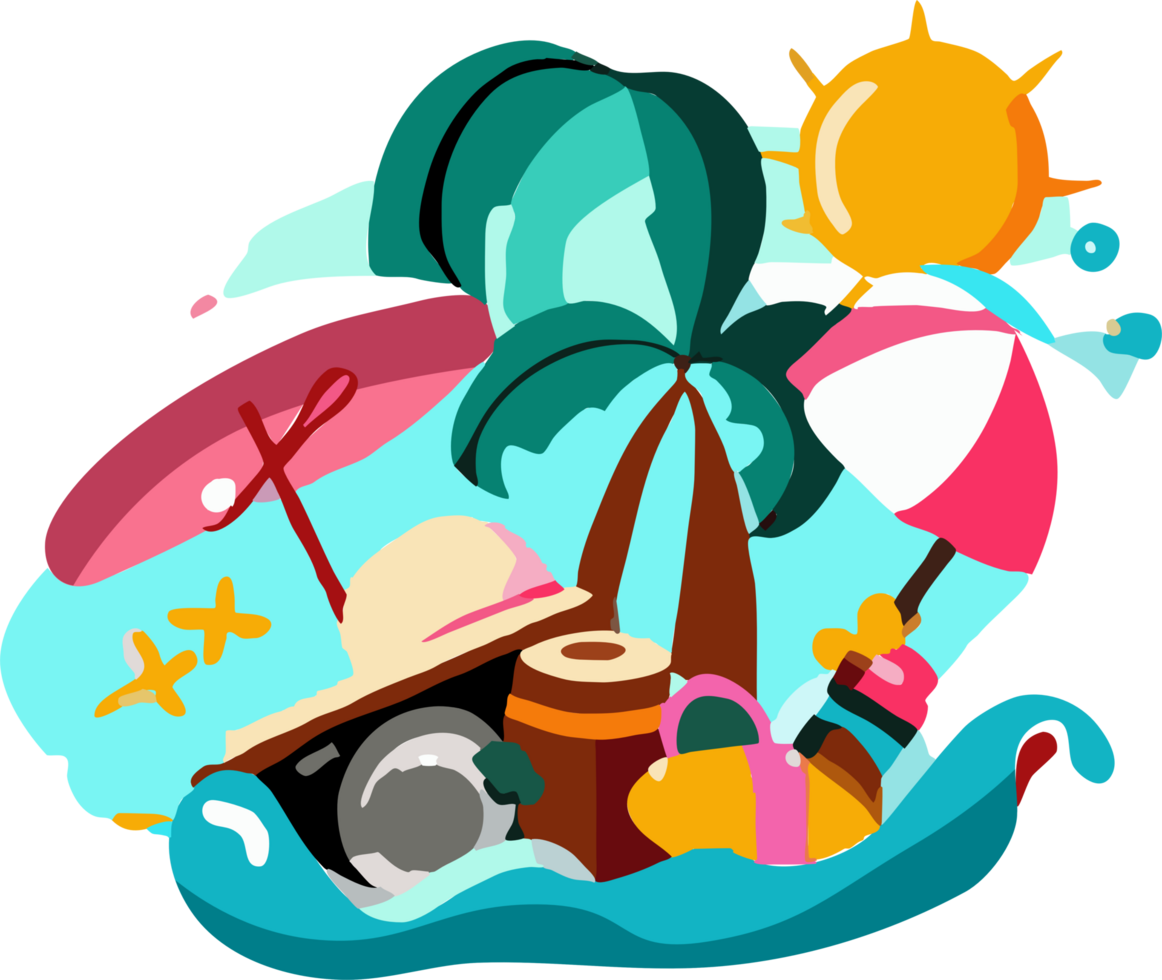 summer vacation png graphic clipart design