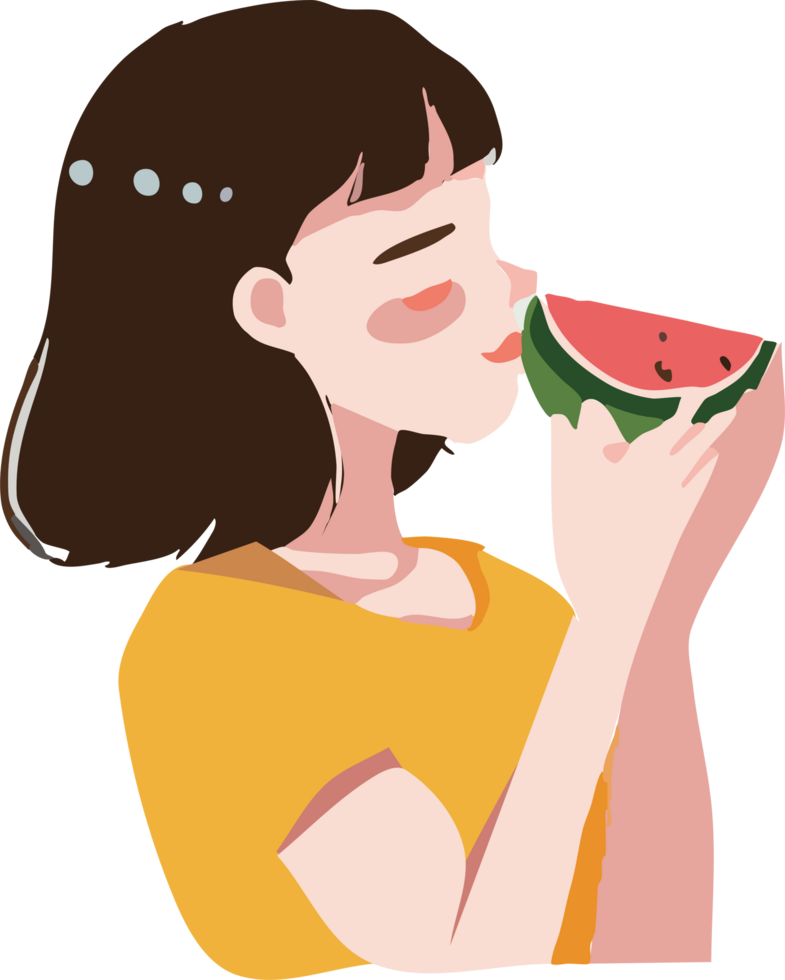 mensen is aan het eten zomer fruit PNG grafisch clip art ontwerp