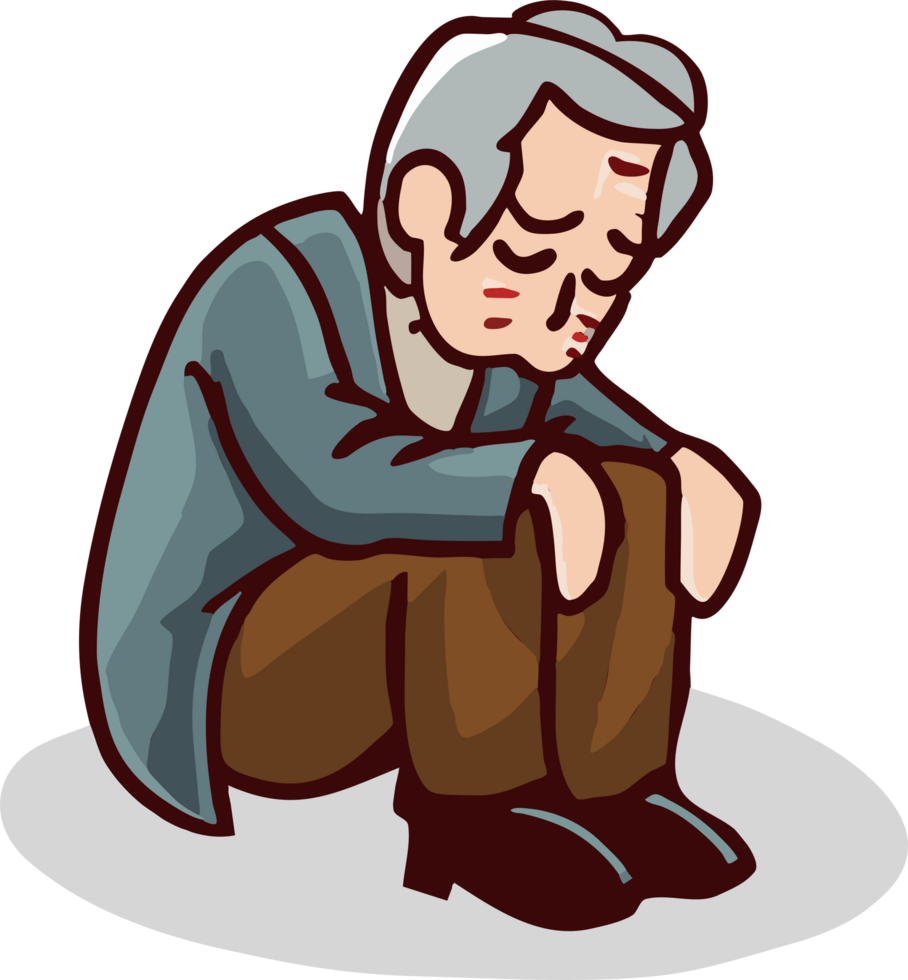 Old person is lonely png graphic clipart design