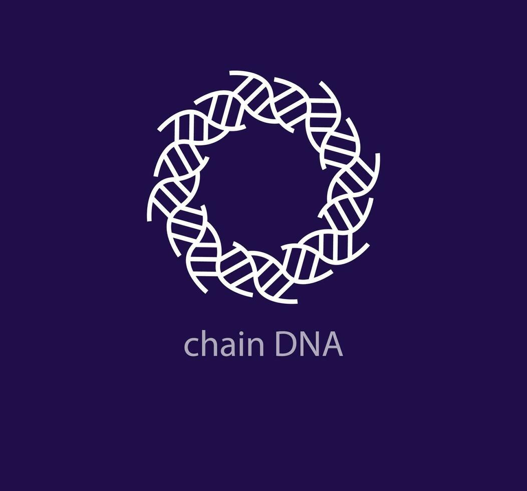 Modern abstract DNA chain logo icon. DNA helix chain logo template. vector. vector