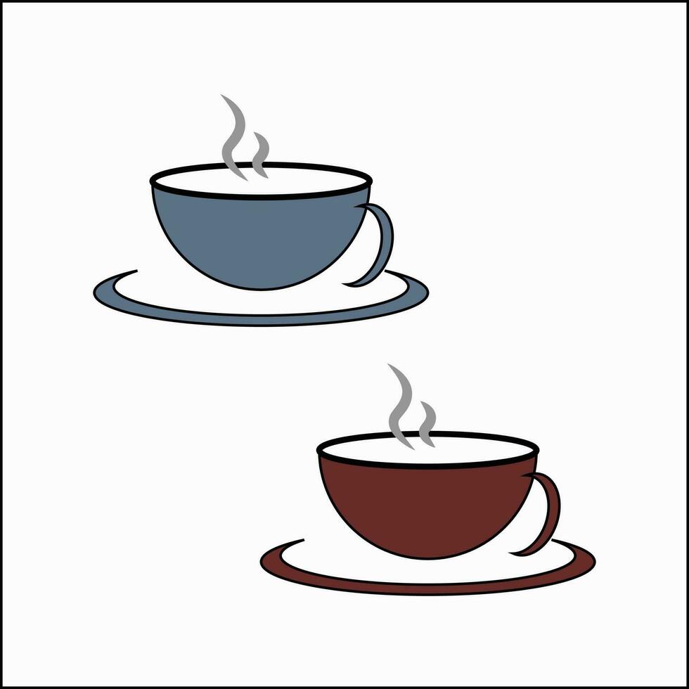 bonito té taza vector ilustración