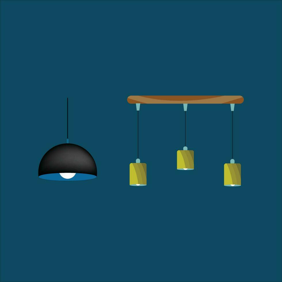 Beautiful interior light Vector, Bulb collection, and soft background. lights illustration. vector