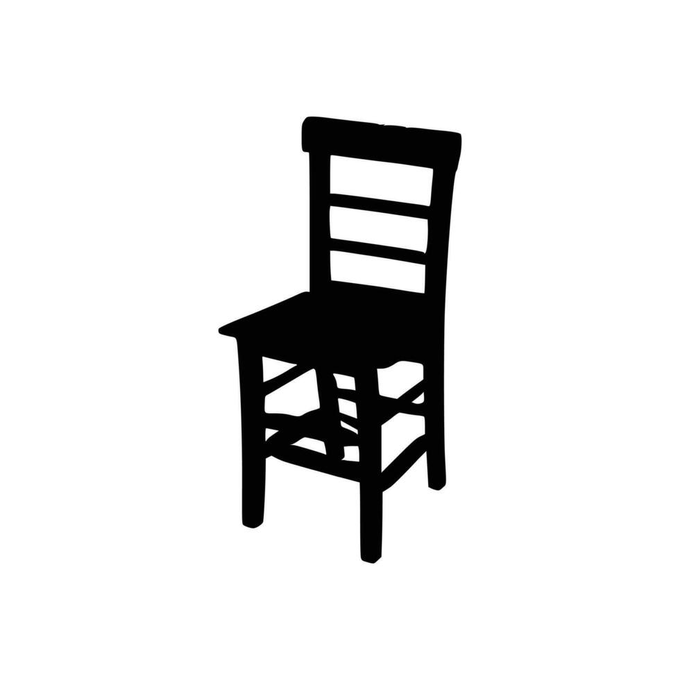 Nice Wooden Chairs Silhouette vector, Chair silhouette vector. vector