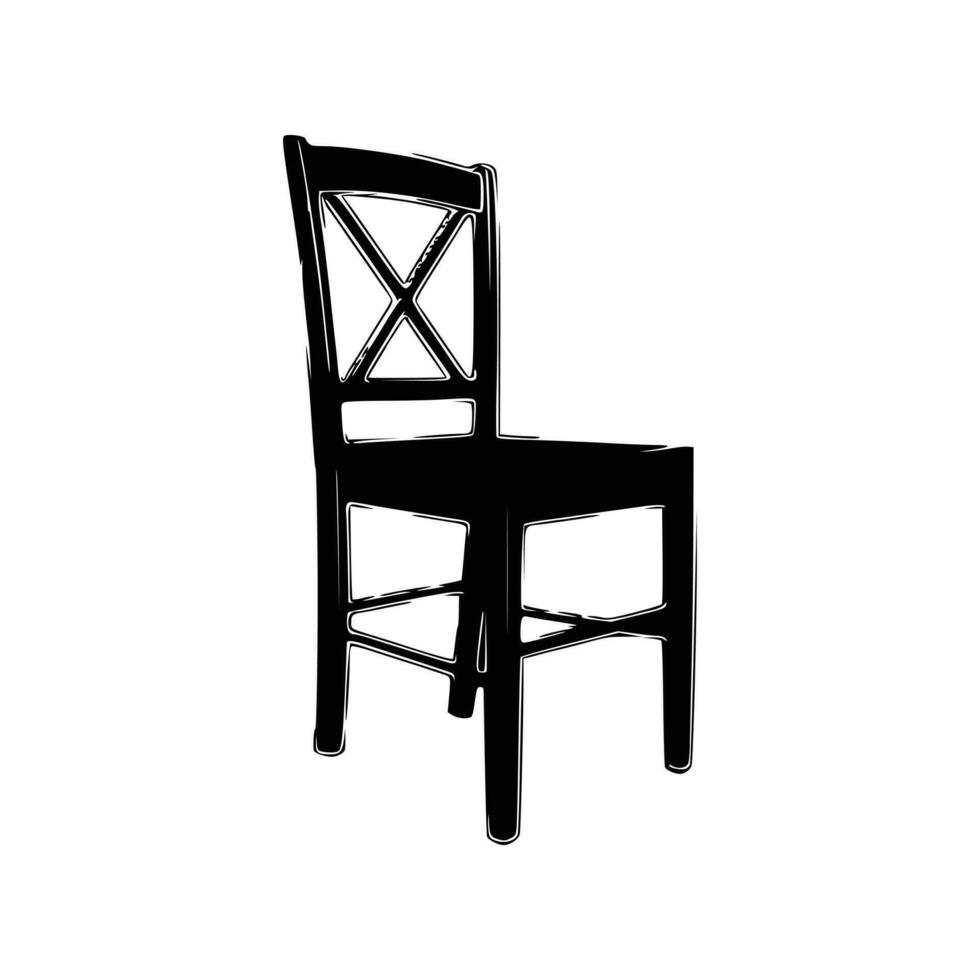 Nice Wooden Chairs Silhouette vector, Chair silhouette vector. vector