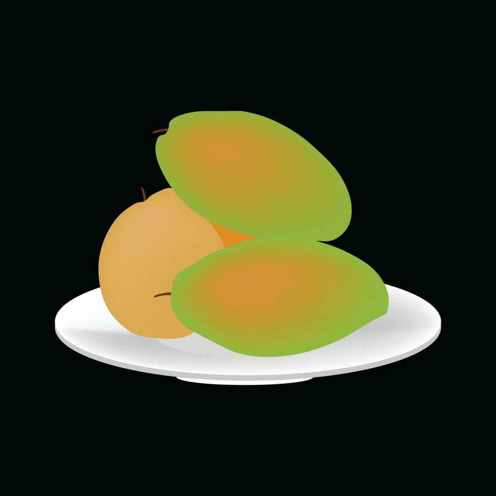fruits on plate vector