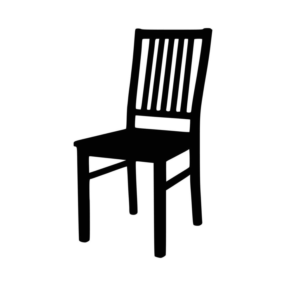 Nice Wooden Chairs Silhouette vector, Chair silhouette vector. vector