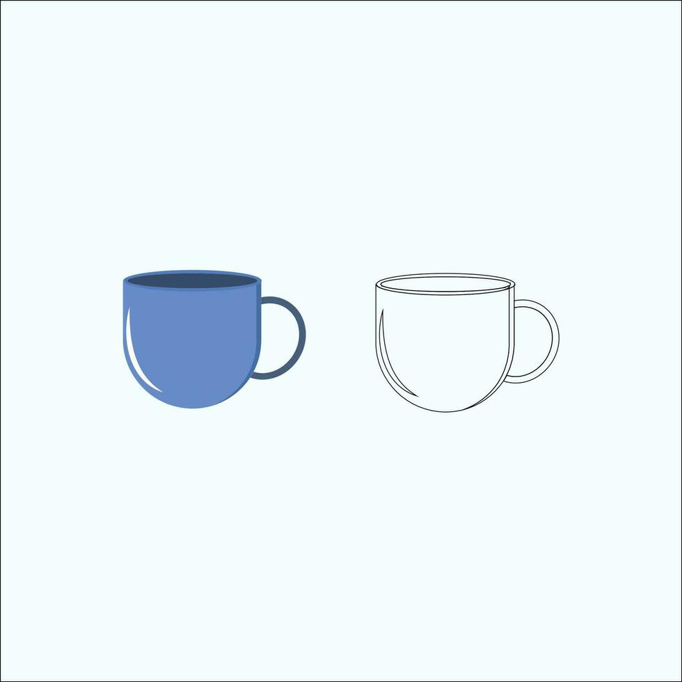 bonito té taza vector ilustración