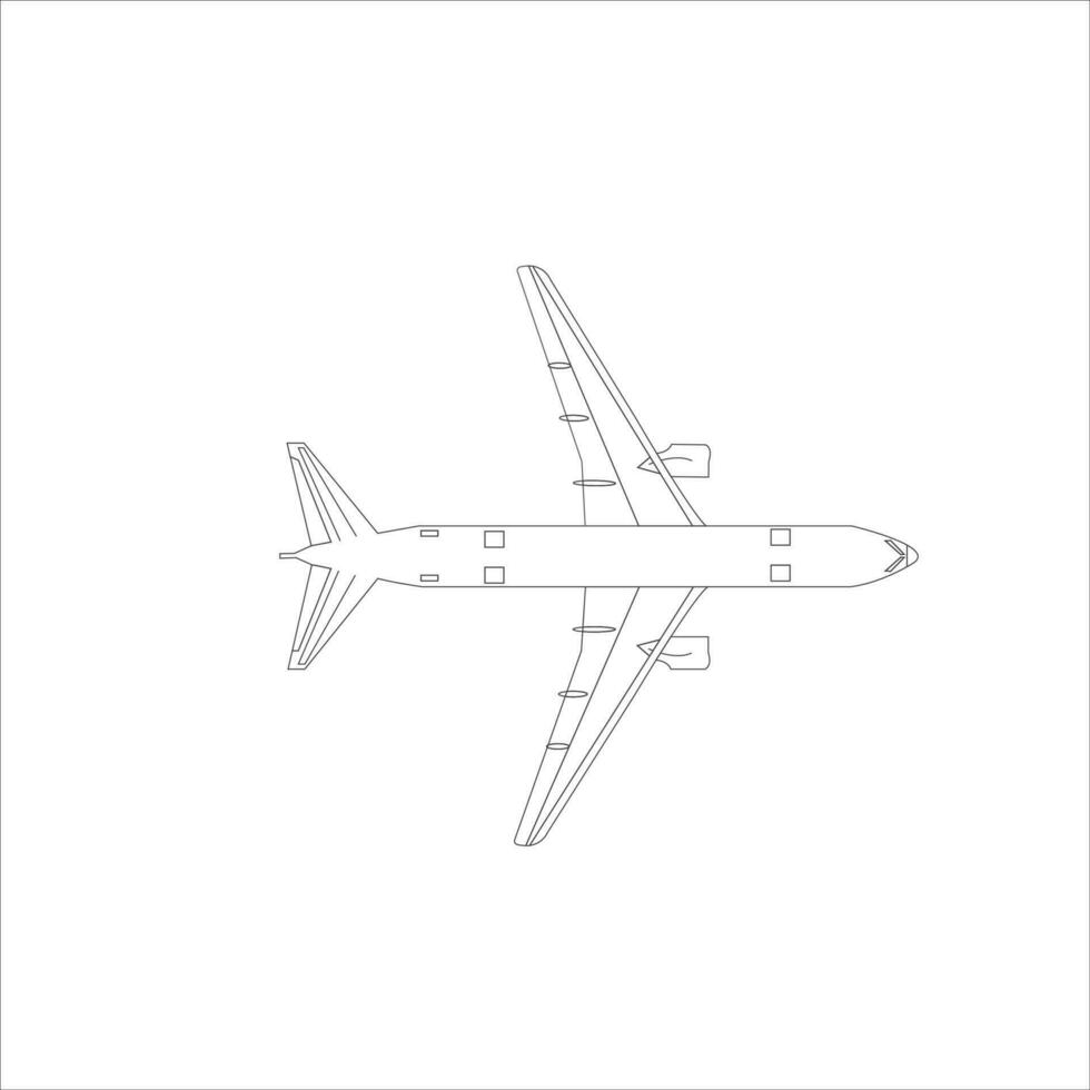 line art plane vector