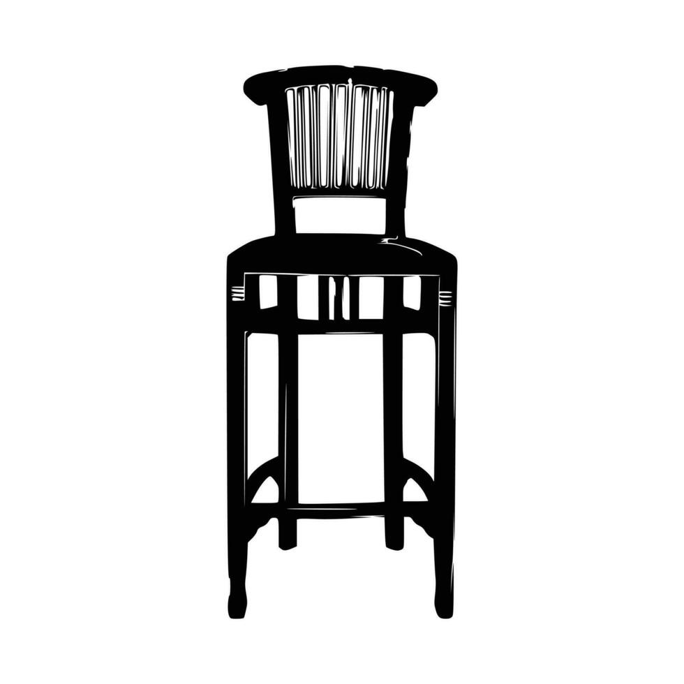 Nice Wooden Chairs Silhouette vector, Chair silhouette vector. vector