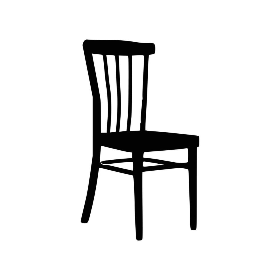 Nice Wooden Chairs Silhouette vector, Chair silhouette vector. vector