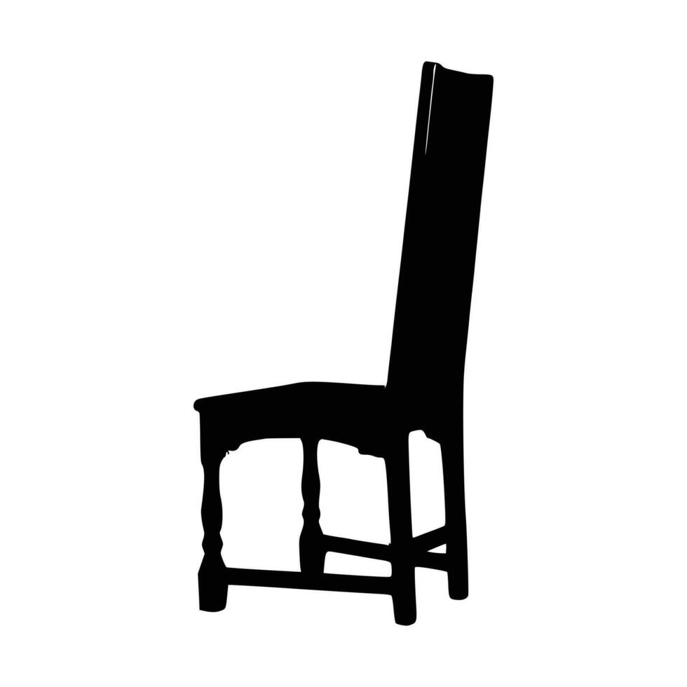 bonito de madera sillas silueta vector, silla silueta vector. vector
