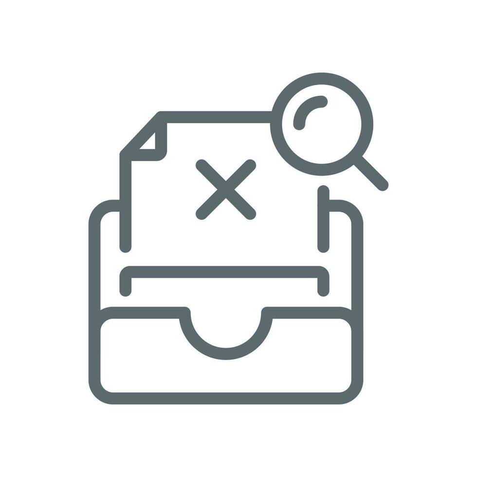 not found, no result data, document, file in this folder concept illustration line icon design editable vector eps10