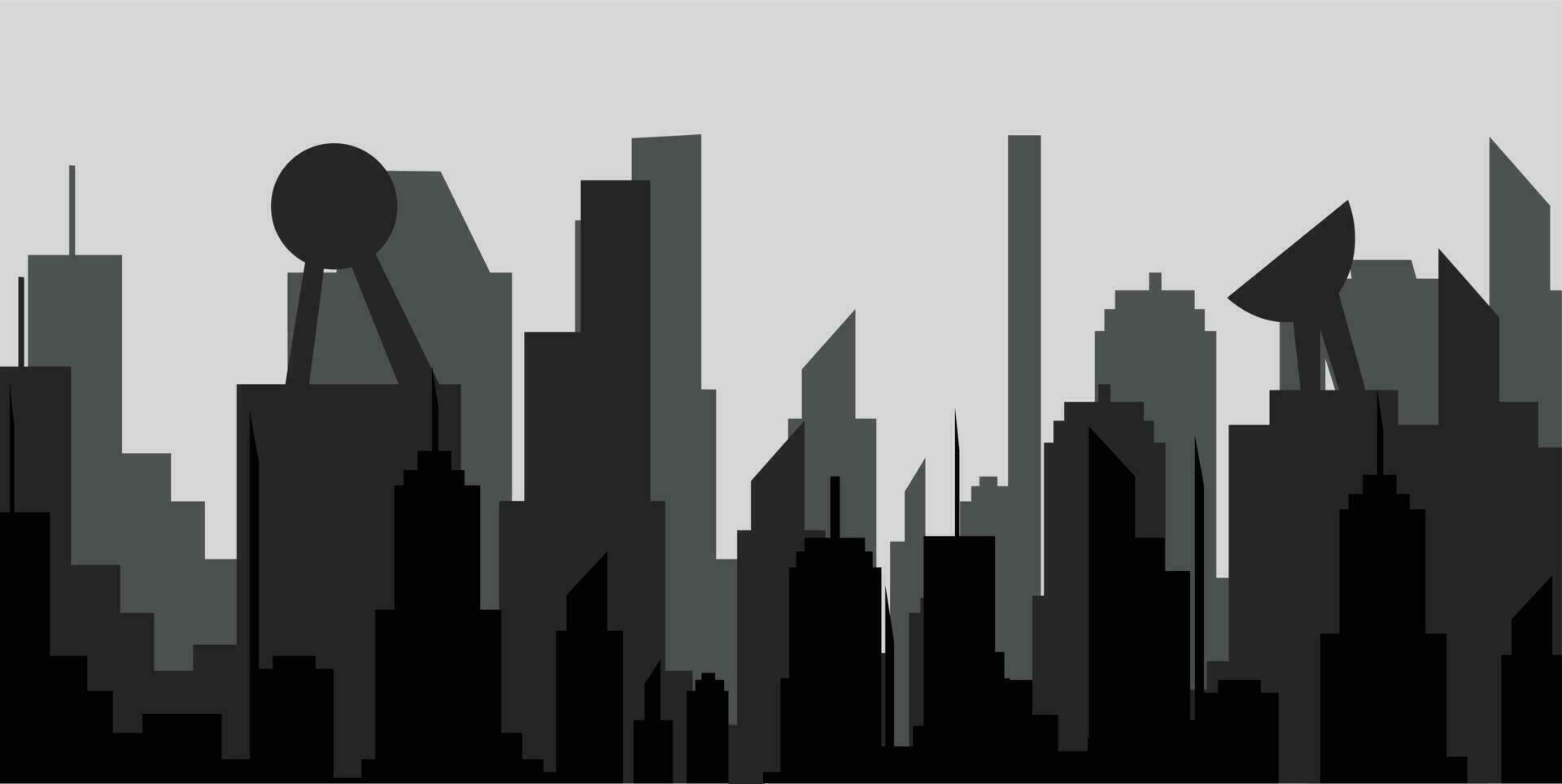 illustration vector graphic of urban city with skyscrapers