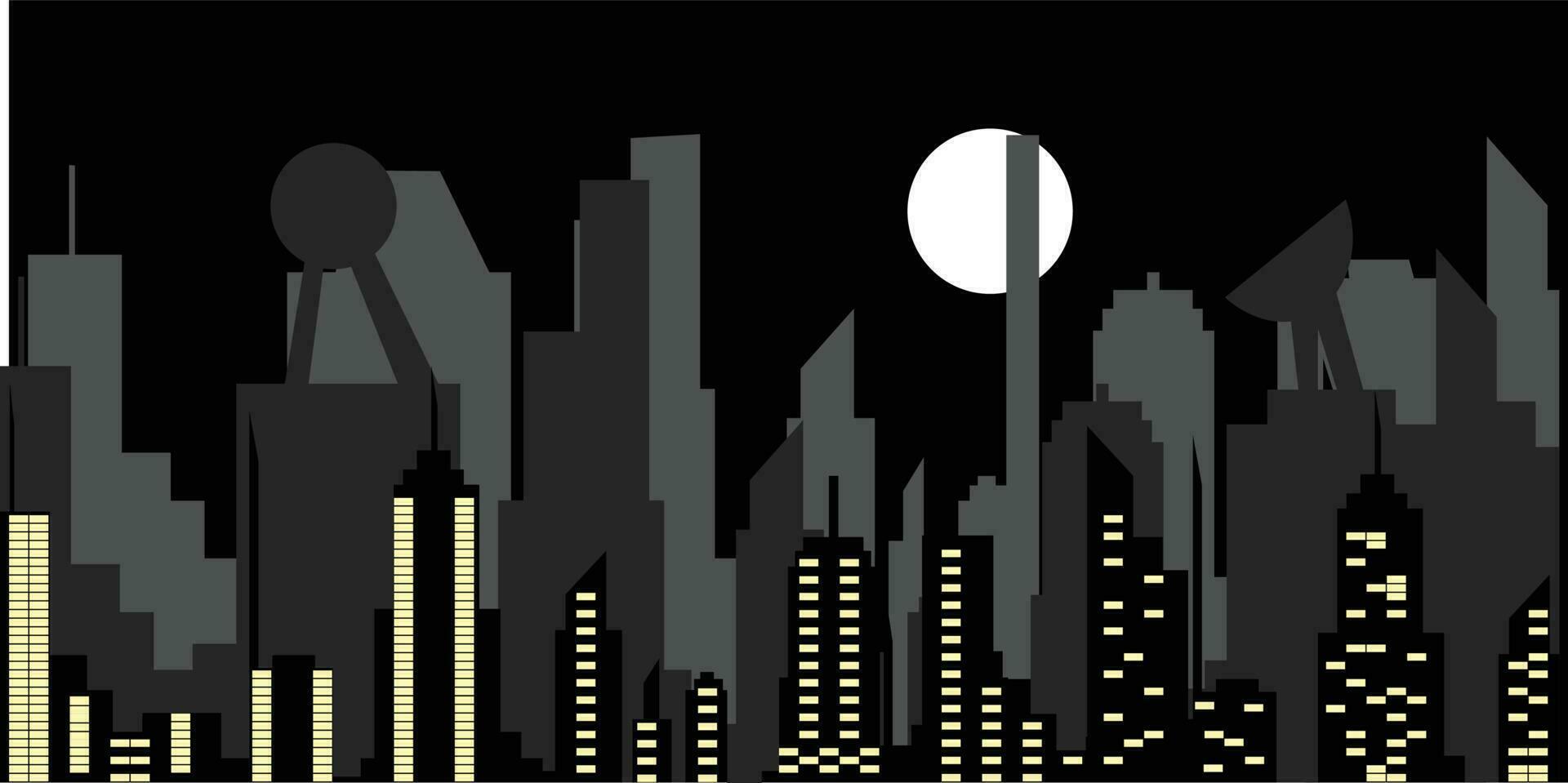 illustration vector graphic of urban city with skyscrapers