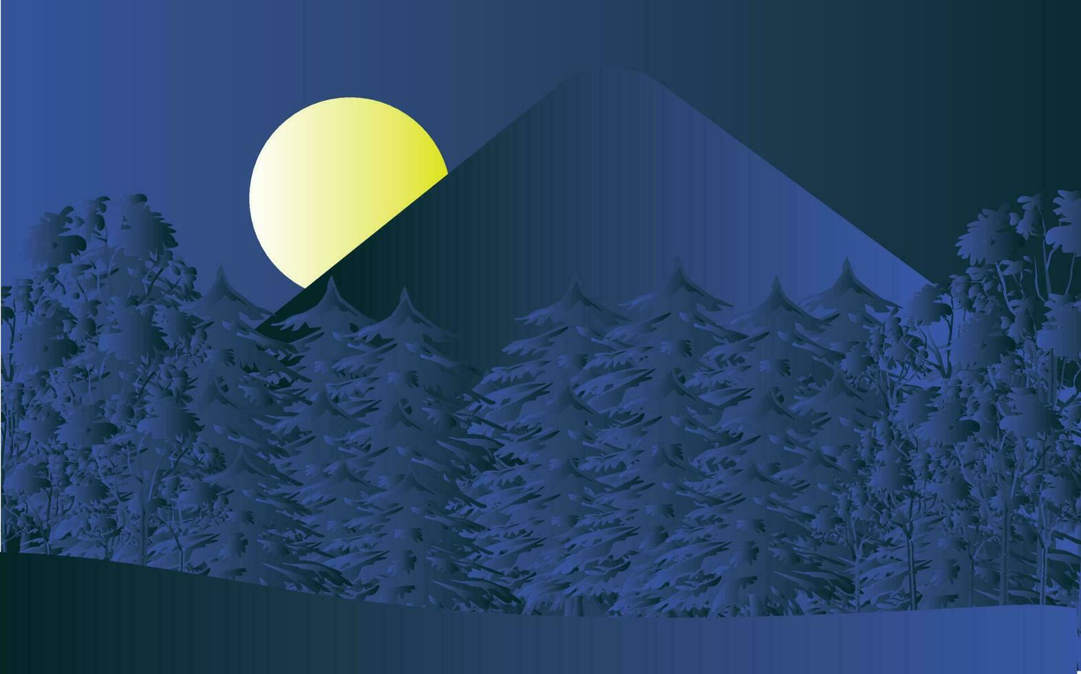 illustration vector graphic of mountains bule gradient