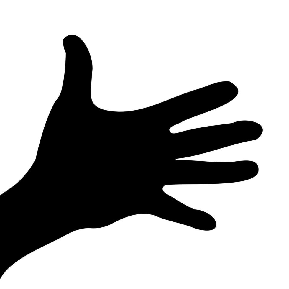 Silhouette of a hand isolated on a white background vector