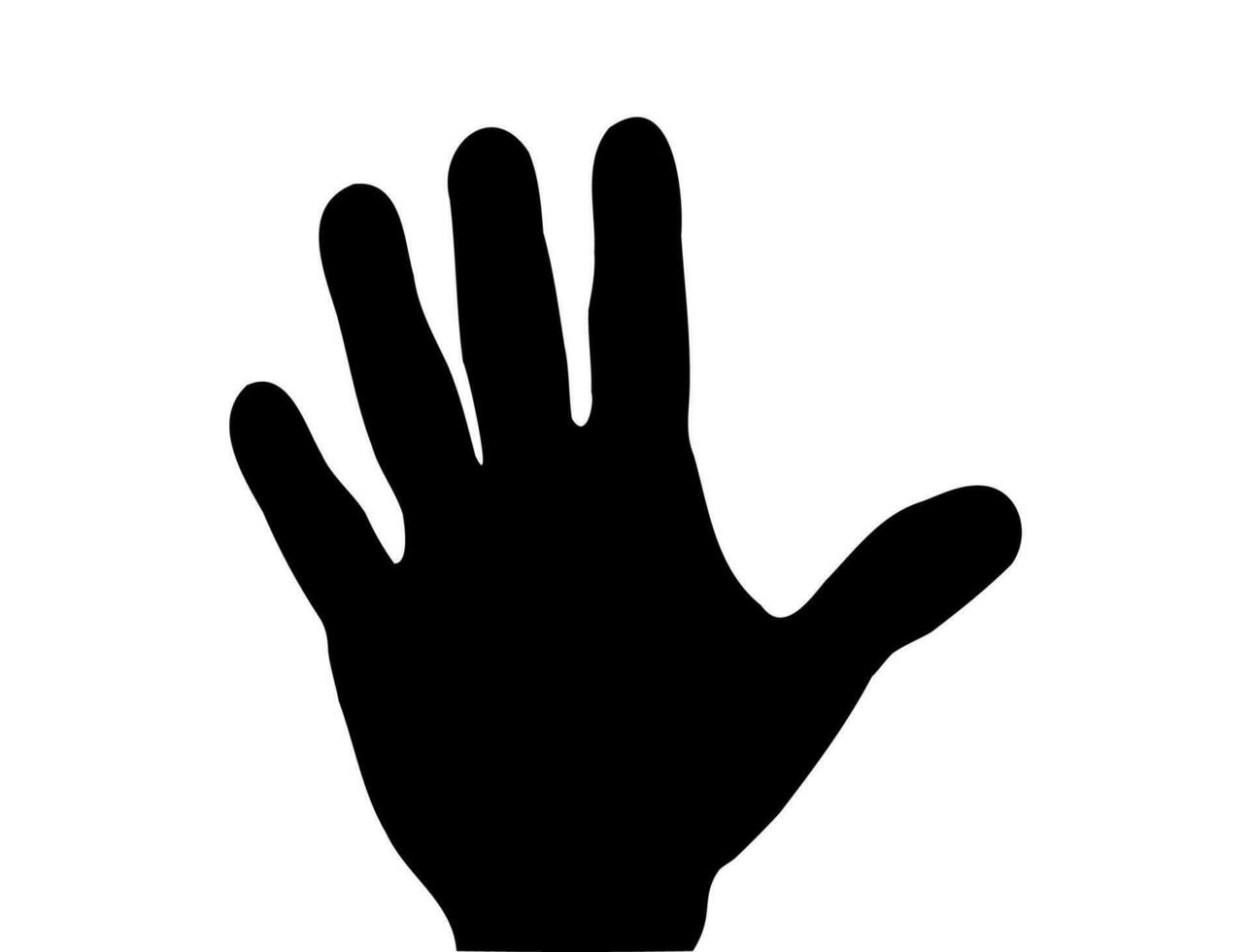 Open the palm of the hand silhouette vector