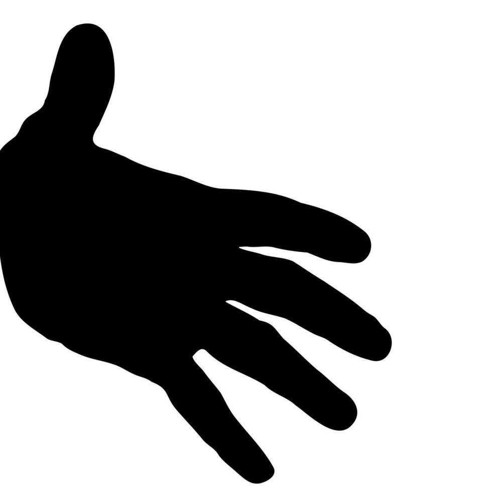 Hand silhouette on a white background. vector