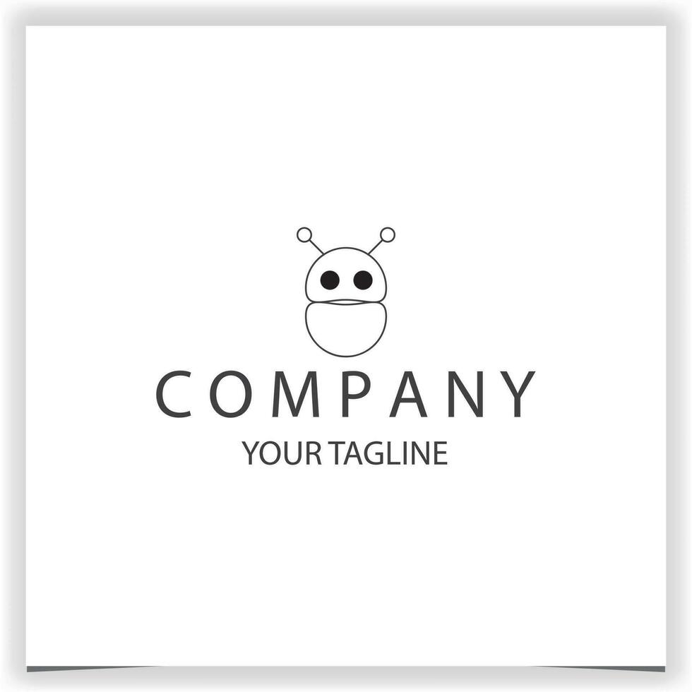 simple ladybug outline logo premium elegant template vector eps 10