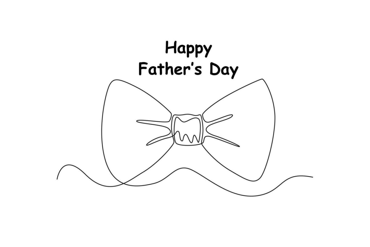 Continuous one line drawing of butterfly ribbon. Happy father's day concept. Single line draw design vector graphic illustration.