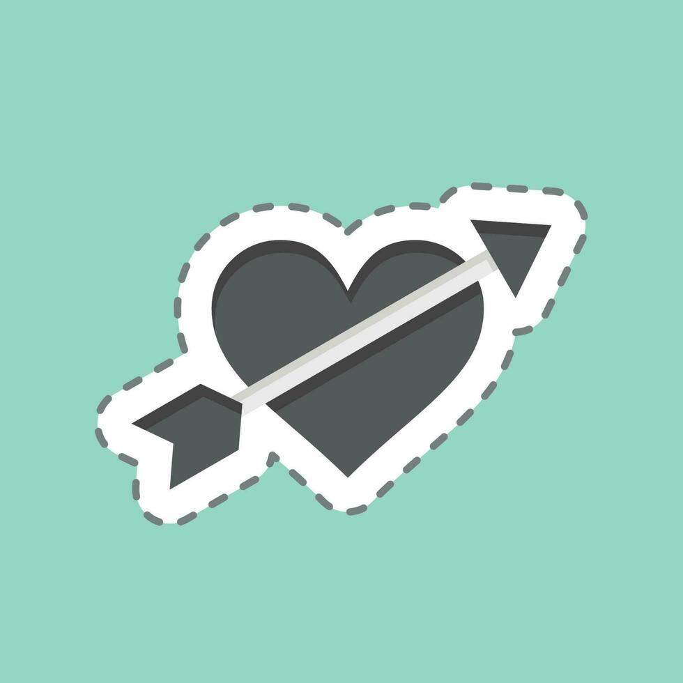 Sticker line cut Cupid. related to Decoration symbol. simple design editable. simple illustration vector