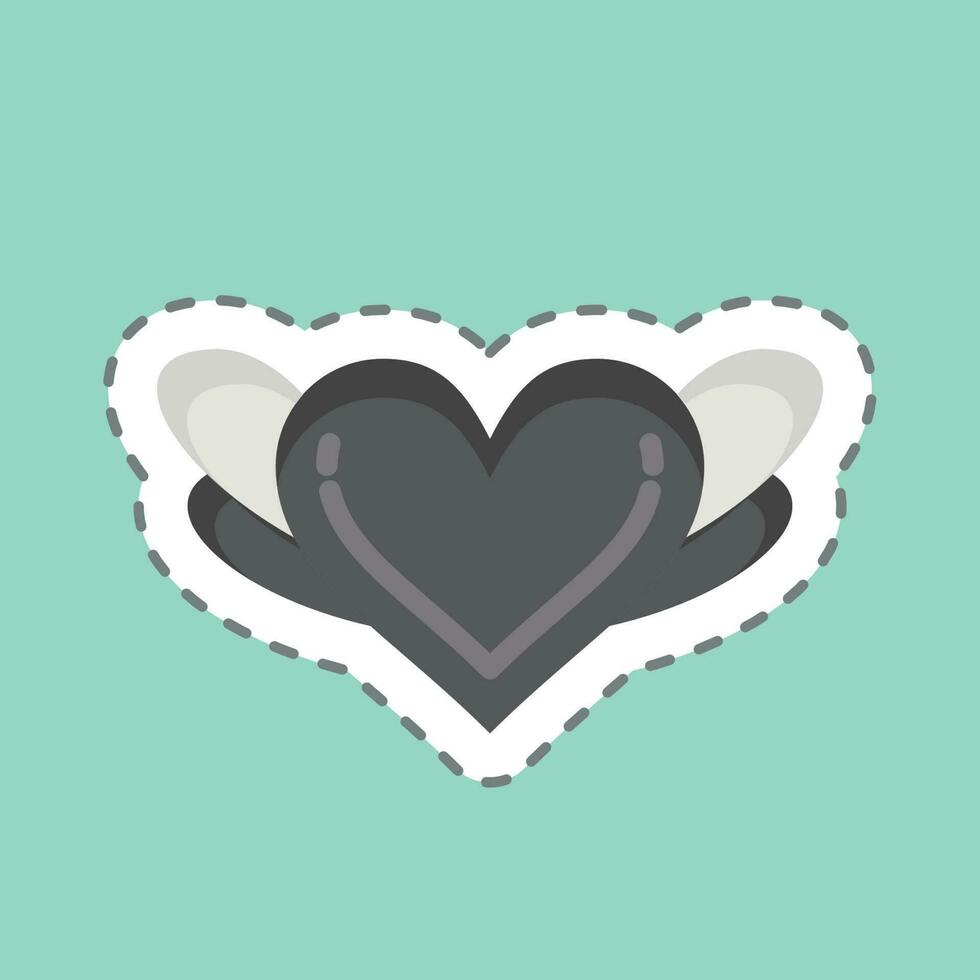 Sticker line cut Heart. related to Decoration symbol. simple design editable. simple illustration vector