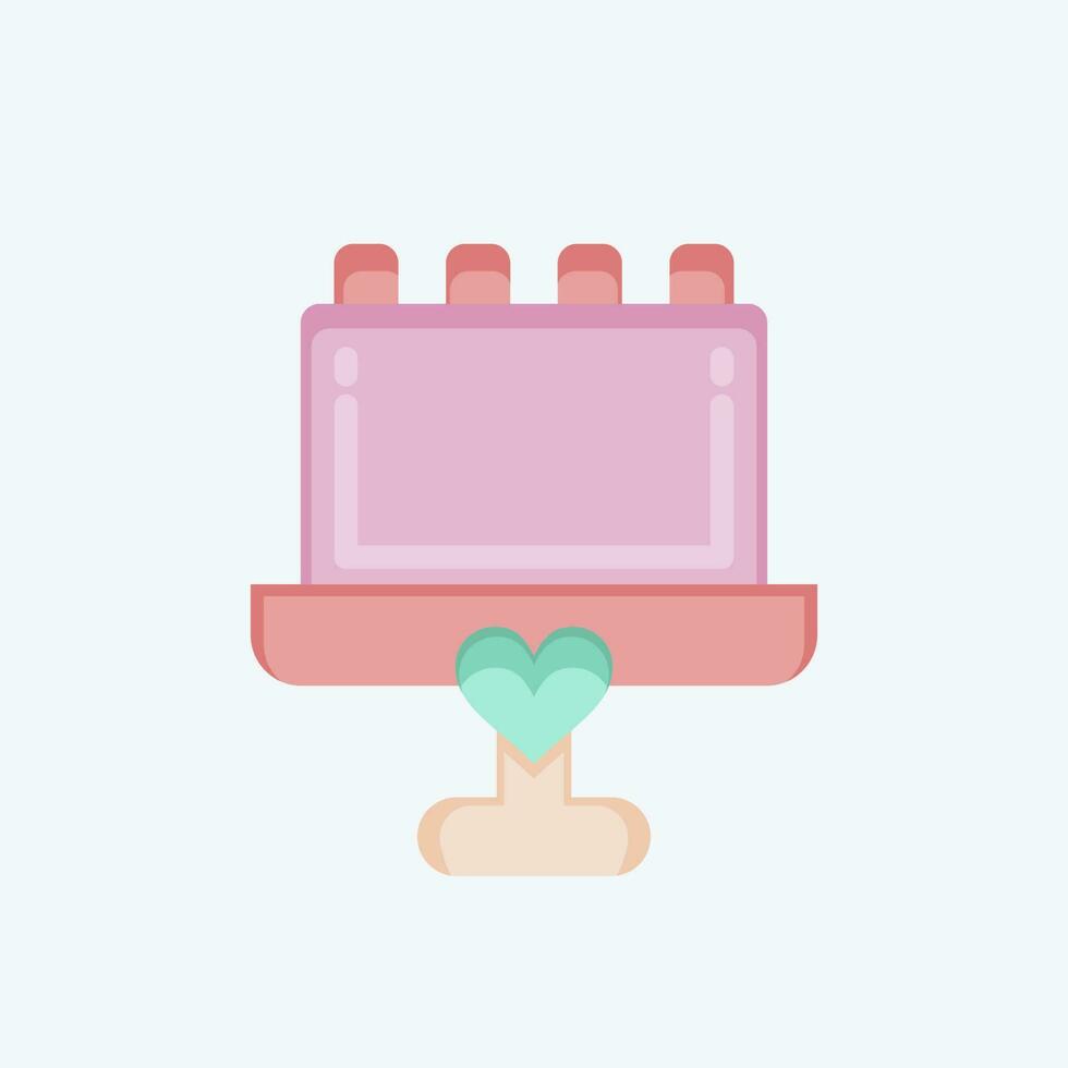 Icon Cake. related to Decoration symbol. flat style. simple design editable. simple illustration vector