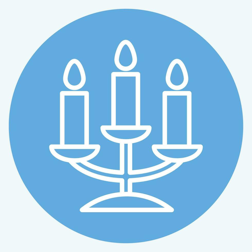Icon Candelabra. related to Decoration symbol. blue eyes style. simple design editable. simple illustration vector