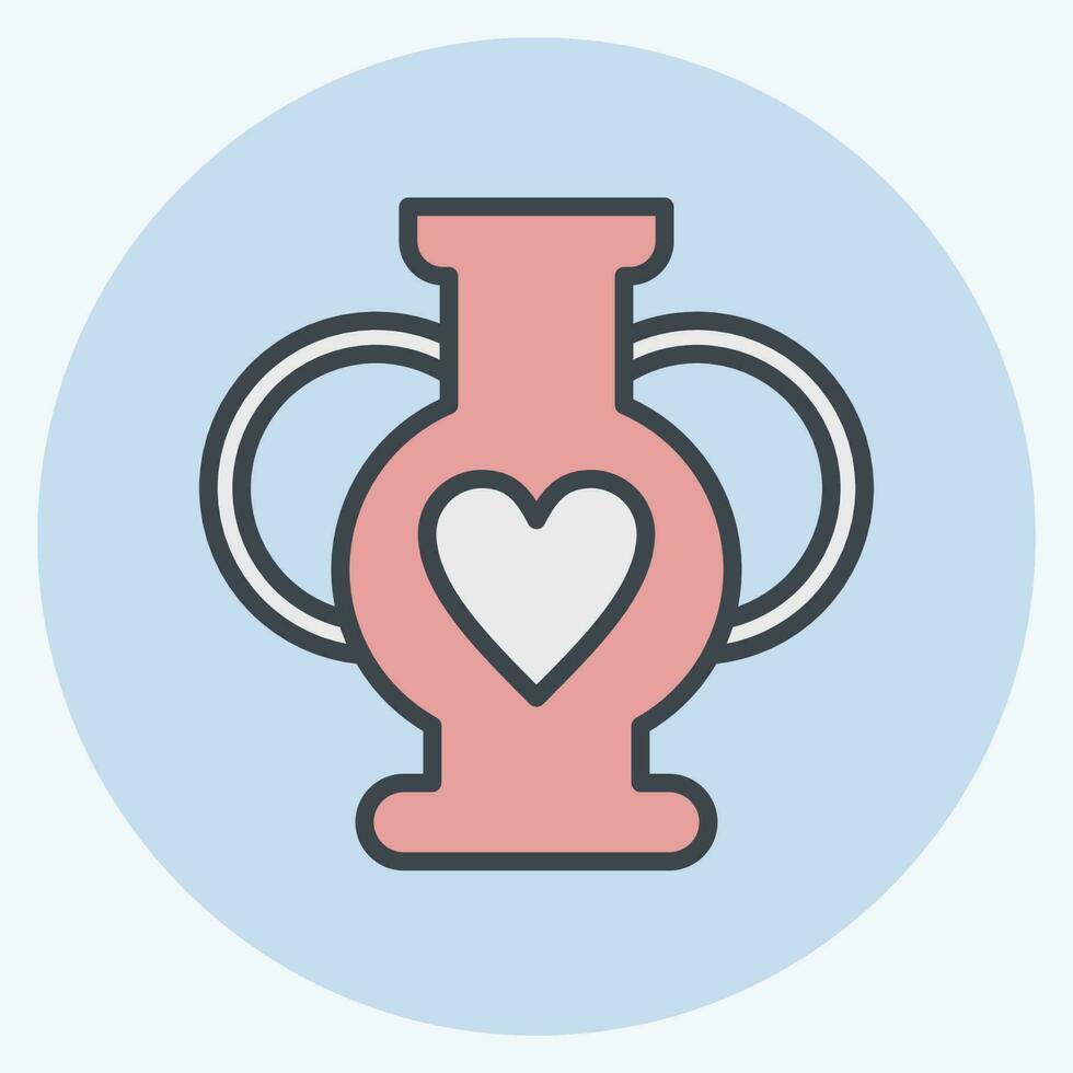 Icon Vase 2. related to Decoration symbol. color mate style. simple design editable. simple illustration vector