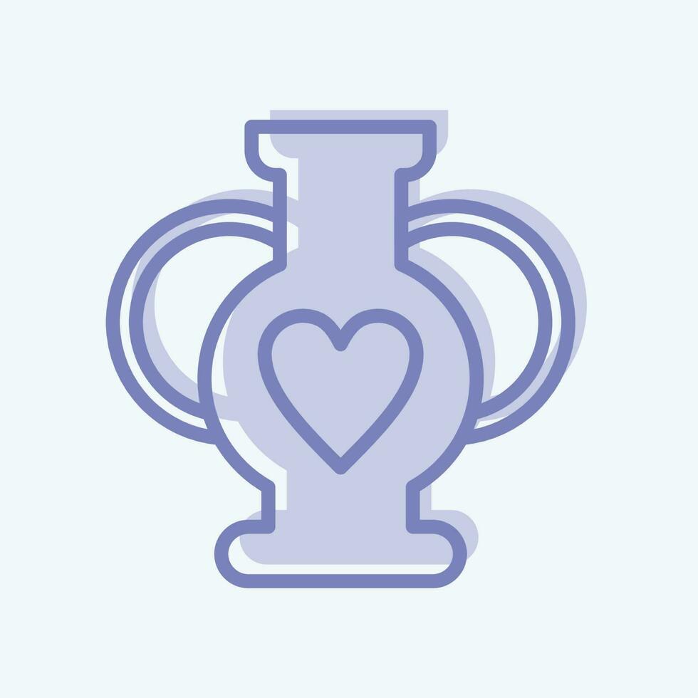 Icon Vase 2. related to Decoration symbol. two tone style. simple design editable. simple illustration vector