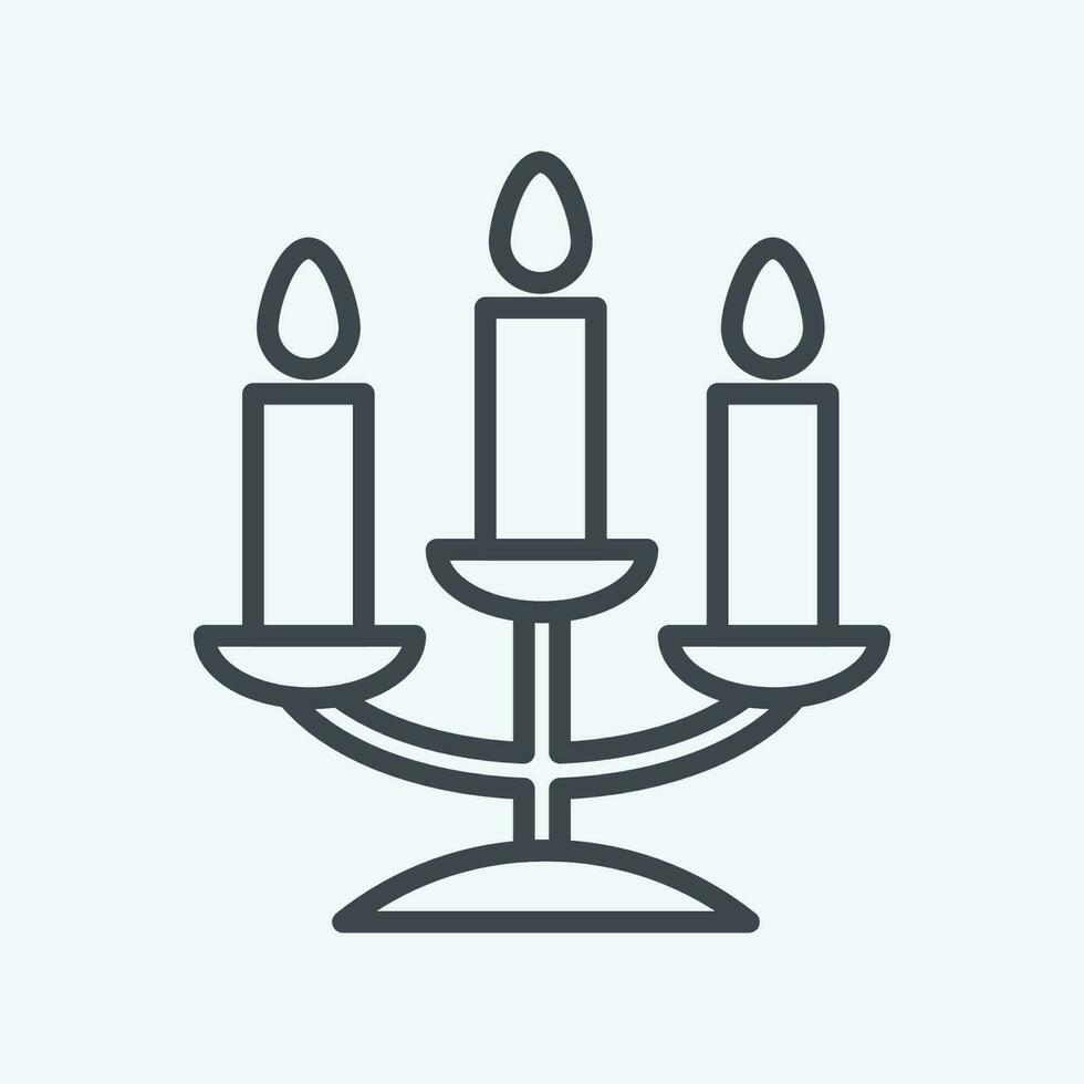 Icon Candelabra. related to Decoration symbol. line style. simple design editable. simple illustration vector