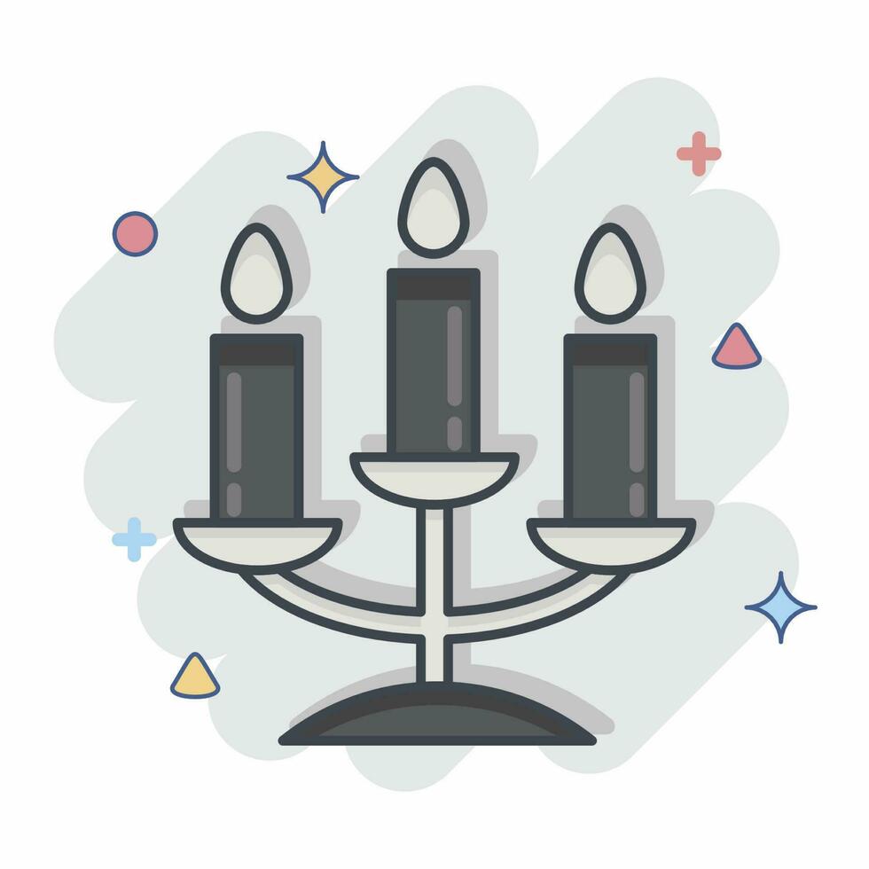 Icon Candelabra. related to Decoration symbol. comic style. simple design editable. simple illustration vector