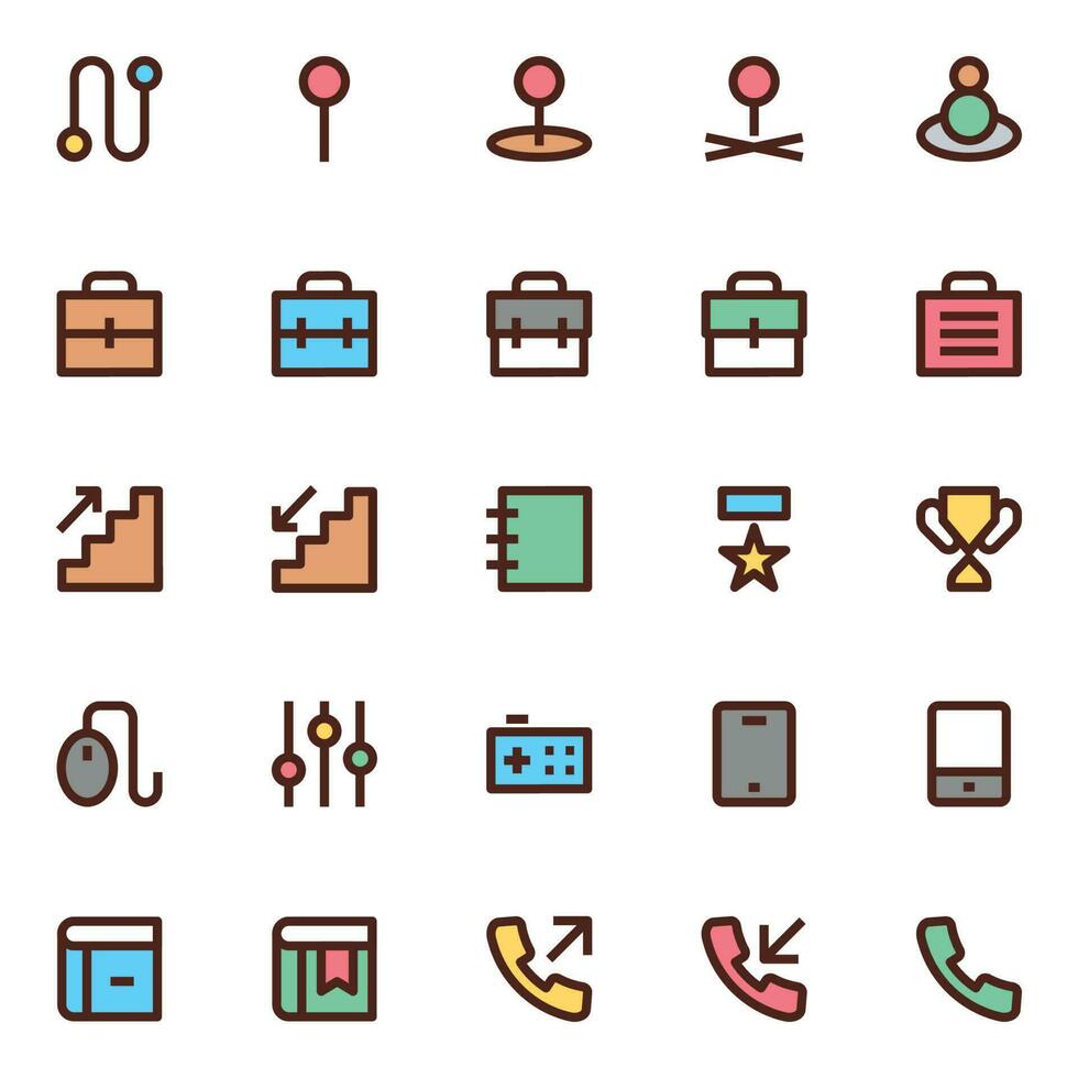 Filled color outline icons for User interface. vector