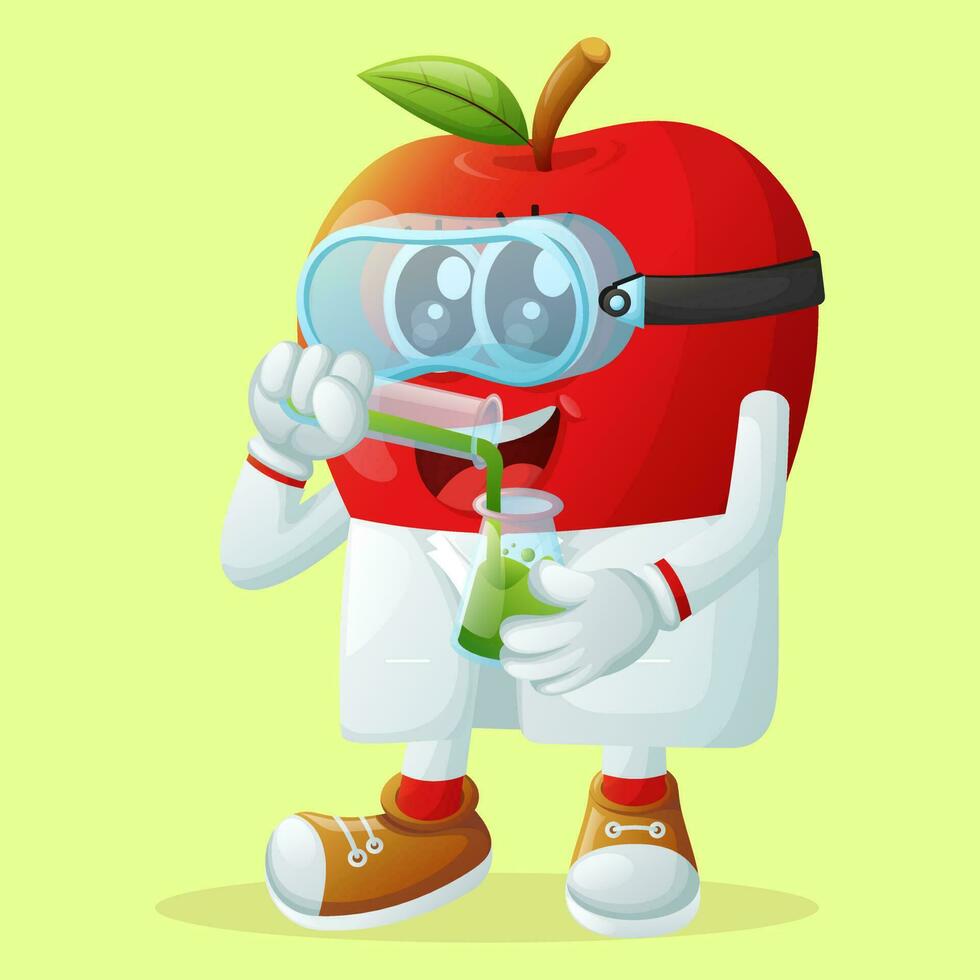 linda manzana personaje como científicos vector