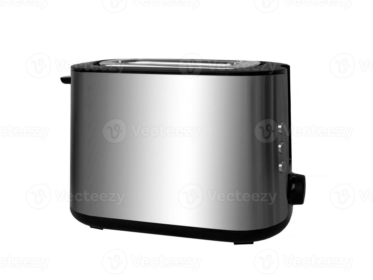 Stainless steel toaster isolated on a white background. Making toast