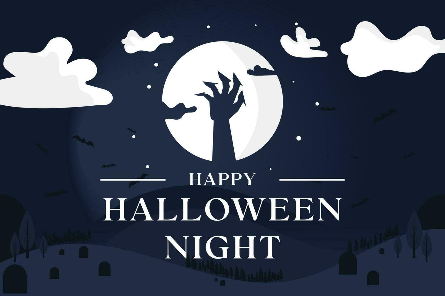 Halloween Night Template design suitable for greeting card, invitation card, and many purpose vector