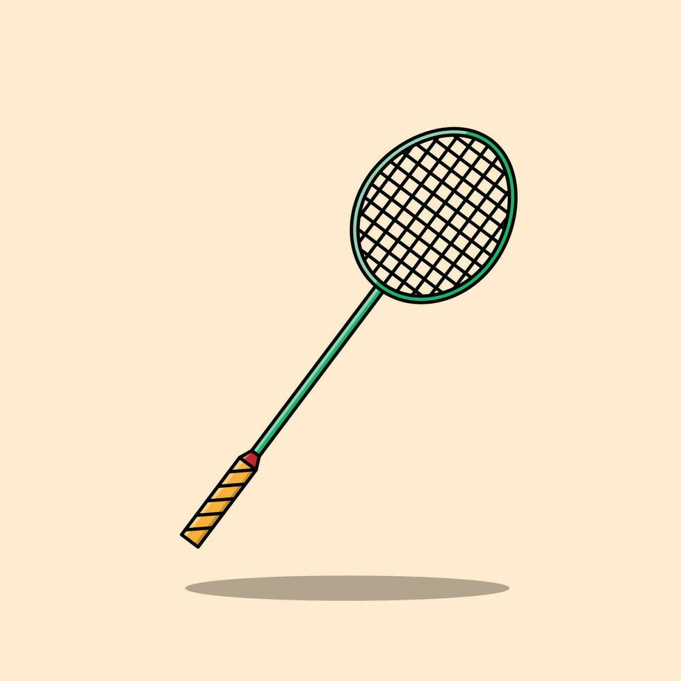 Badminton Racket The Illustration vector