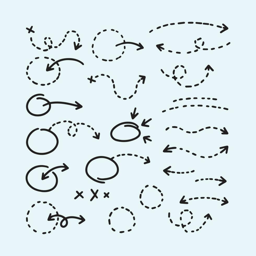 dotted circles and arrows collection vector