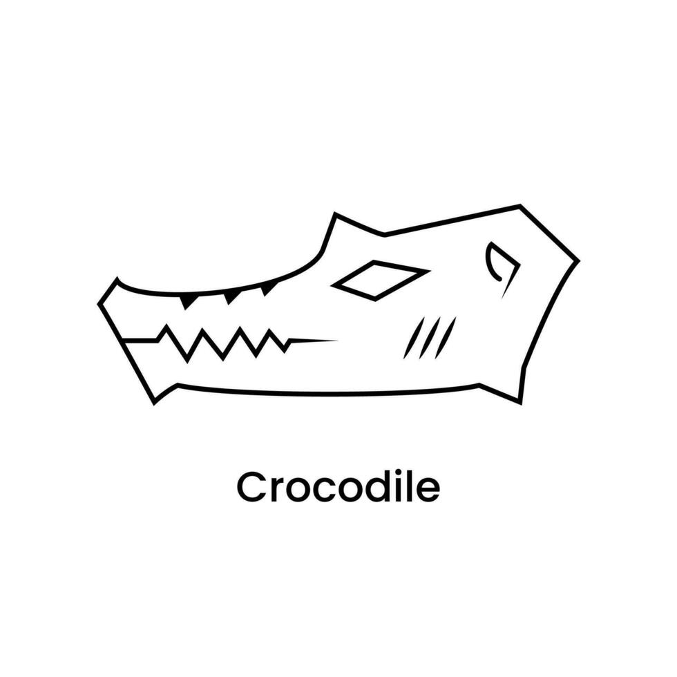 illustration of head crocodile with line art style. simple, minimal and creative concept. used for logo, icon, symbol or mascot. suitable for brand identity vector